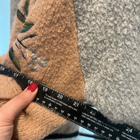 Anthropologie Maeve Varsity Bomber Jacket w/ Embroidery Zip Up Pockets sz Medium - Picture 12 of 14